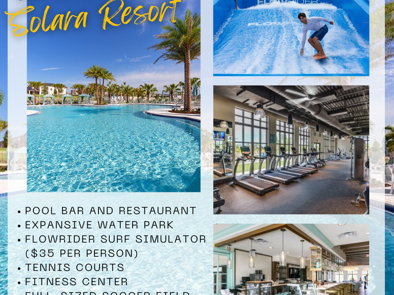 Bask in the sun by Solara Resort's stunning pool, complete with cabanas, splash zones, and tropical vibes.