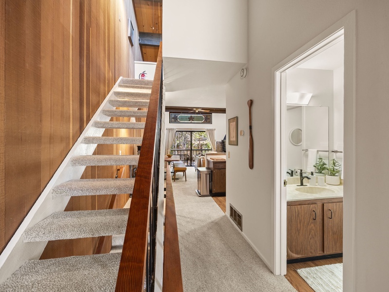 Stairs up to the loft on the third floor