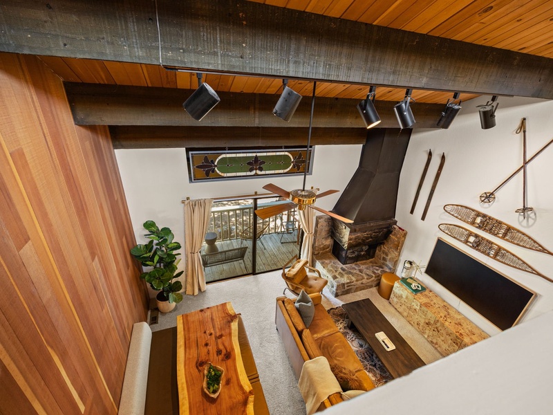 View of the main living area from the loft