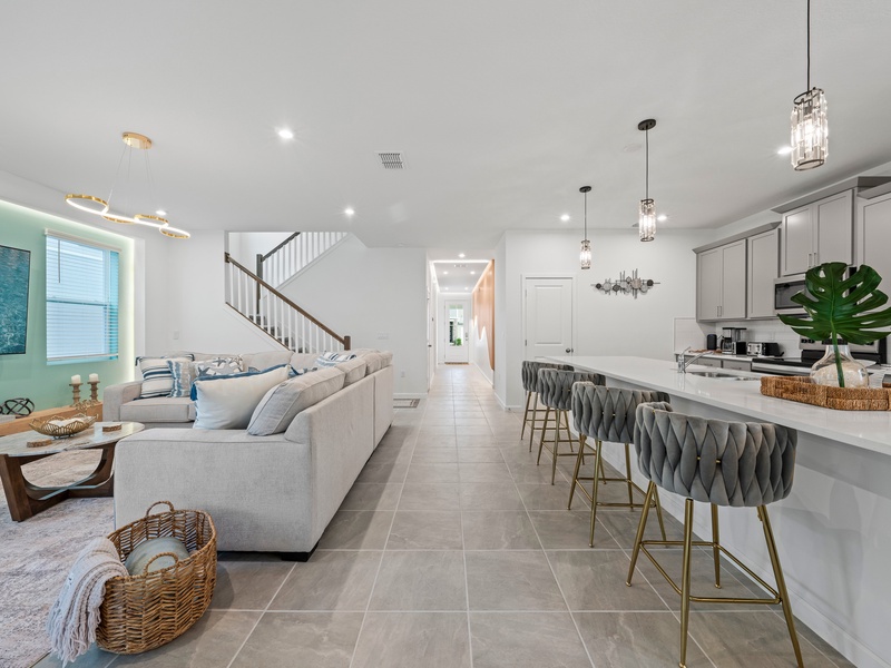 The house's open-concept layout is perfect for large groups and families.