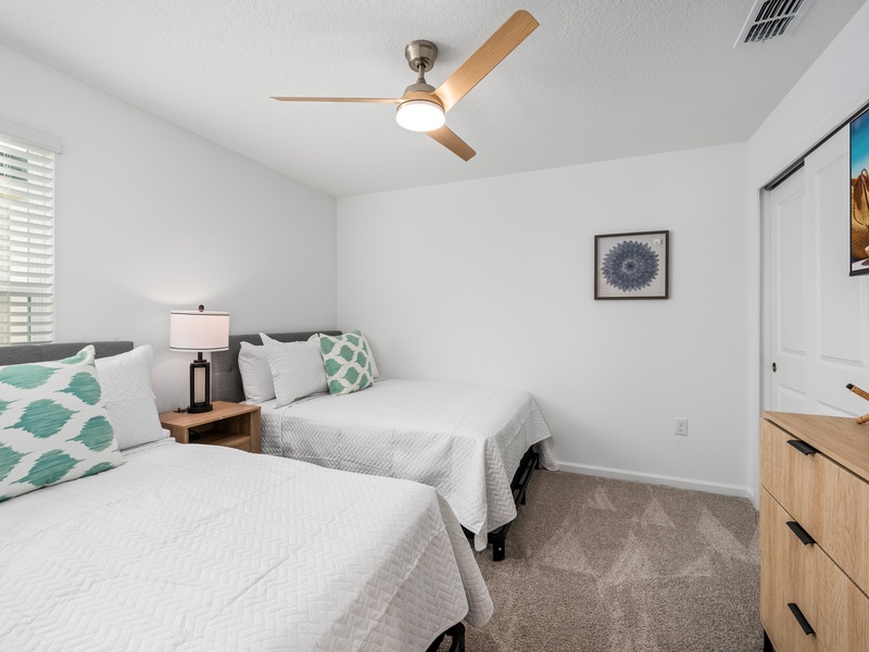 Rest in stylish, high-quality beds after a fun-filled day at the parks.