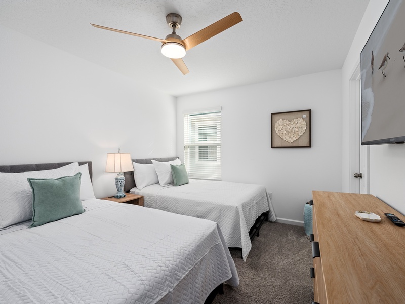 Rest in stylish, high-quality beds after a fun-filled day at the parks.