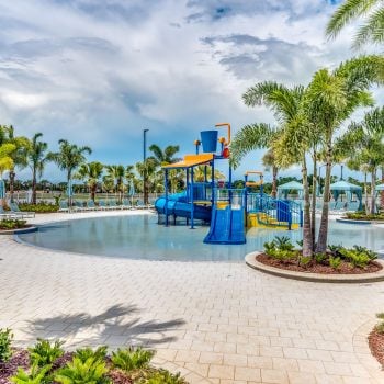 Let your children enjoy at the splash pad while you relax by the cabanas.