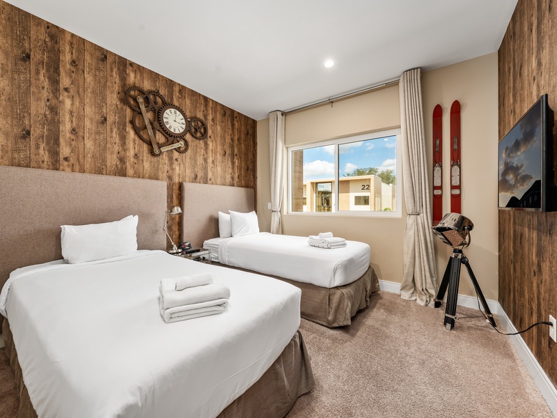 Enjoy a restful night's sleep in our comfortable beds after a day of adventure at the parks.