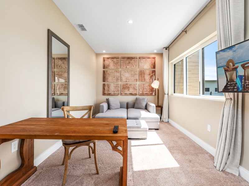 Dedicated desk area, perfect for work or planning your next adventure.