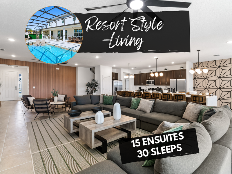 Stay in our vacation rental with 15 ensuites with private pool in Sonoma Resort.