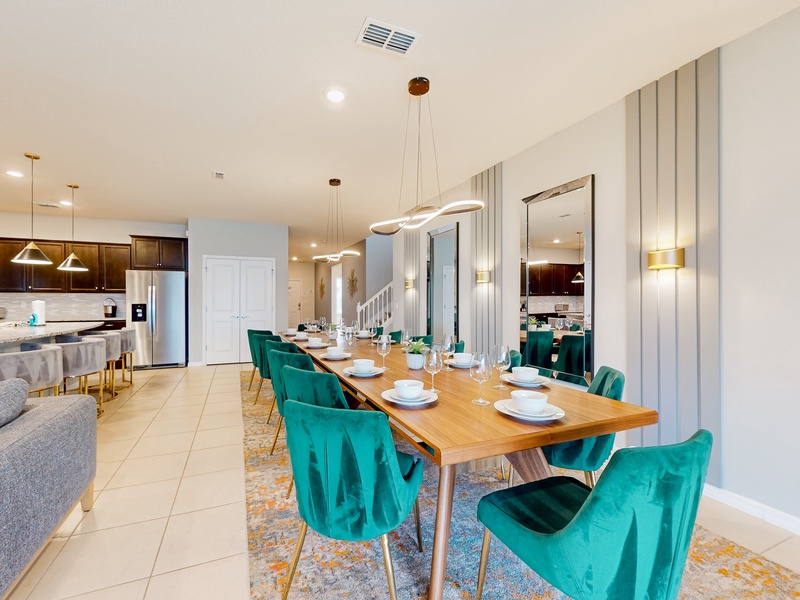 Dining table seats 14