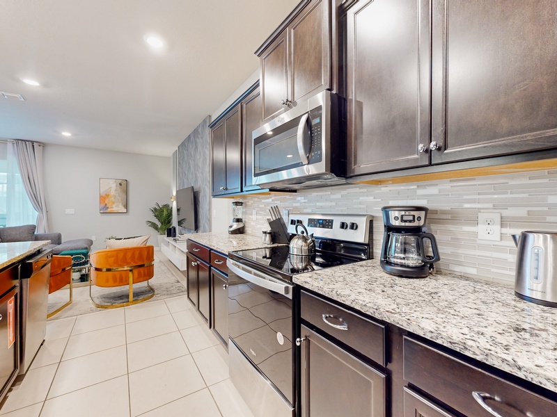 Our kitchens are fully-equipped with stainless steel appliances for you to get your meals ready for the day.