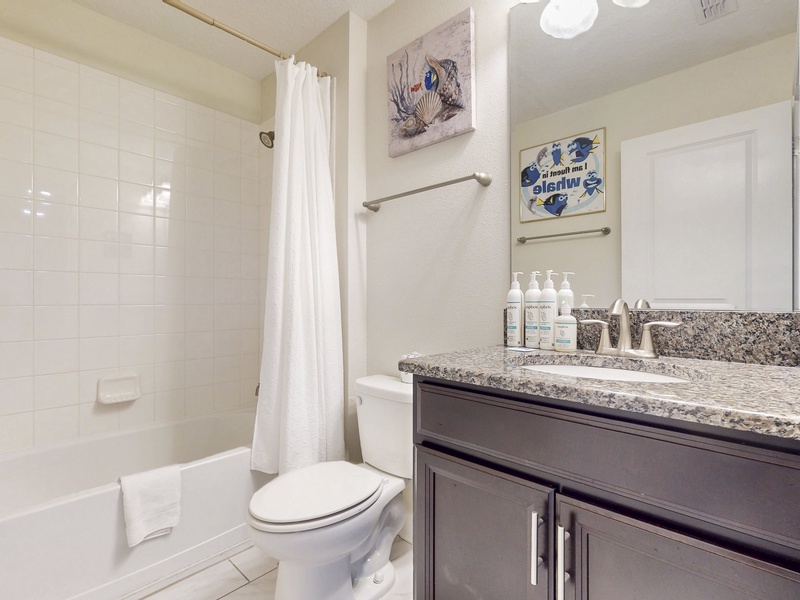 A convenient bathroom setup helps busy mornings run smoothly.