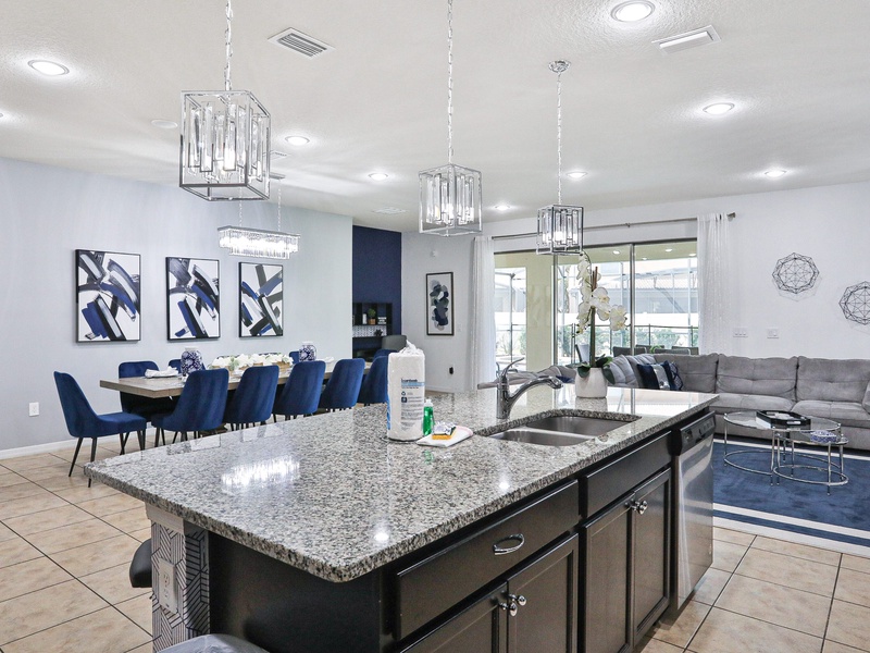 Kitchen Island with sink & dishwasher