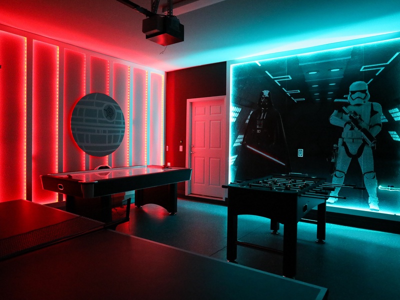 Converted gaming garage