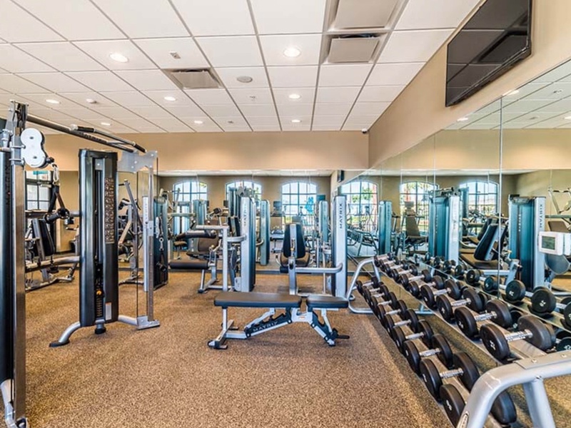Need to stay active during the holidays? There is a fitness center at the resort.