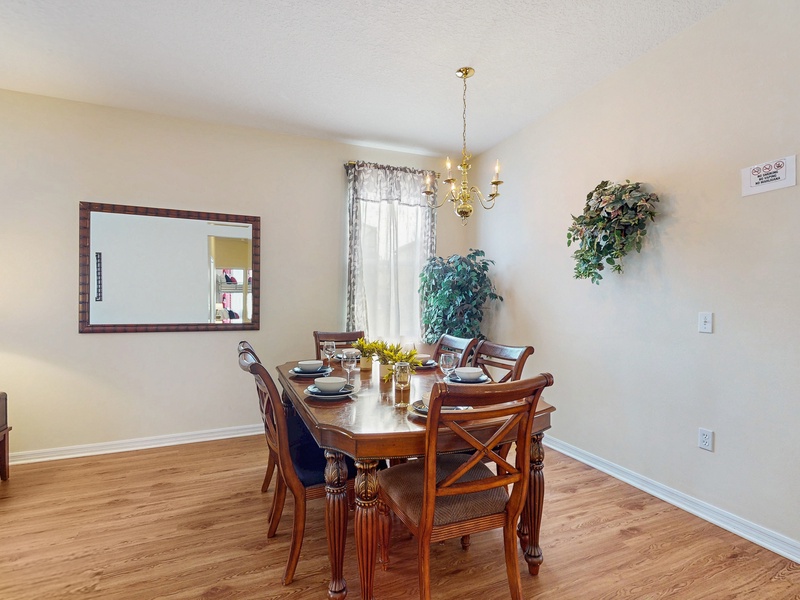 Formal dining area with seating for 6