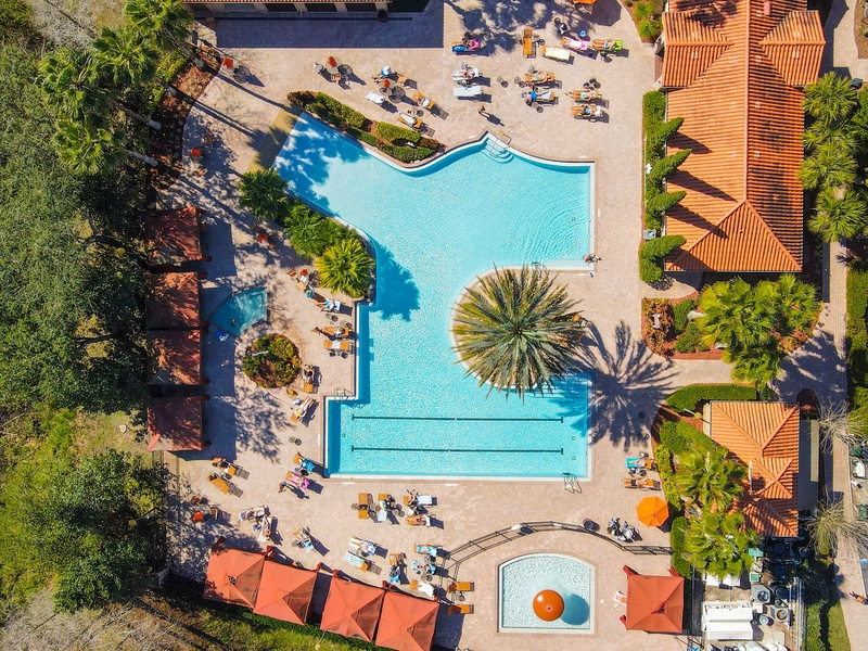 Unwind by the Tuscana Resort pool after a day exploring Orlando