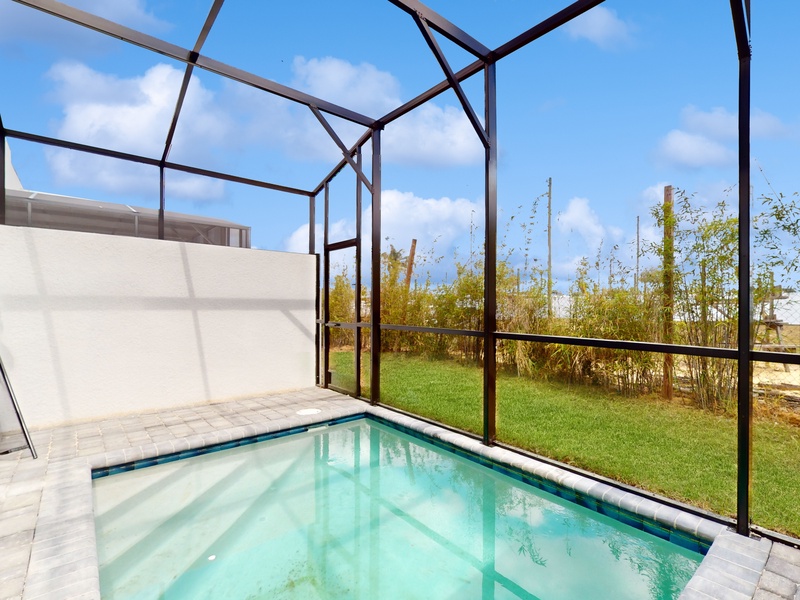 The house features a private pool.