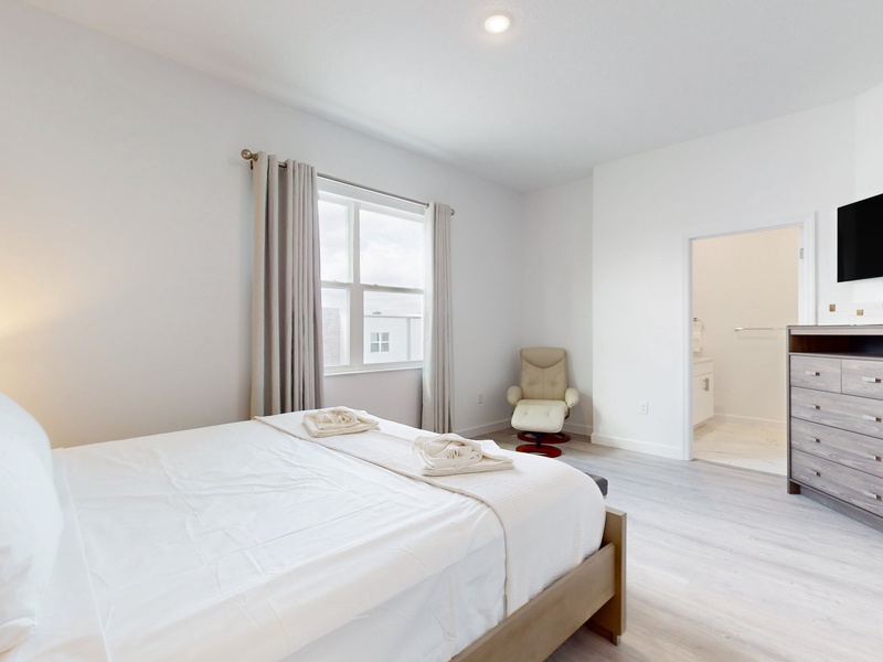 Relax in our high-quality beds after an exciting day at the parks.