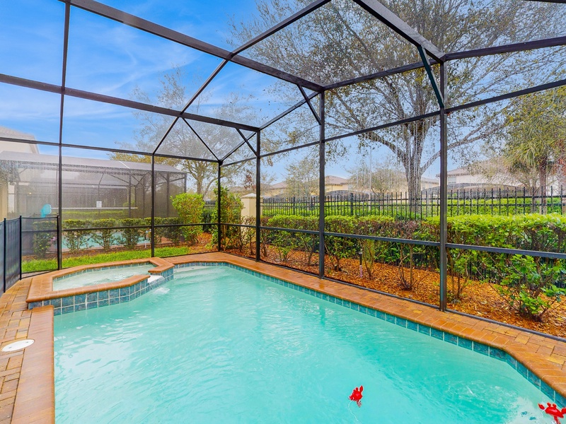 Private lanai with pool & attached spa