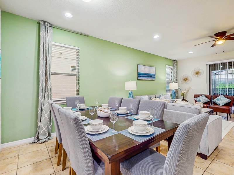 Dining area with seating for 8