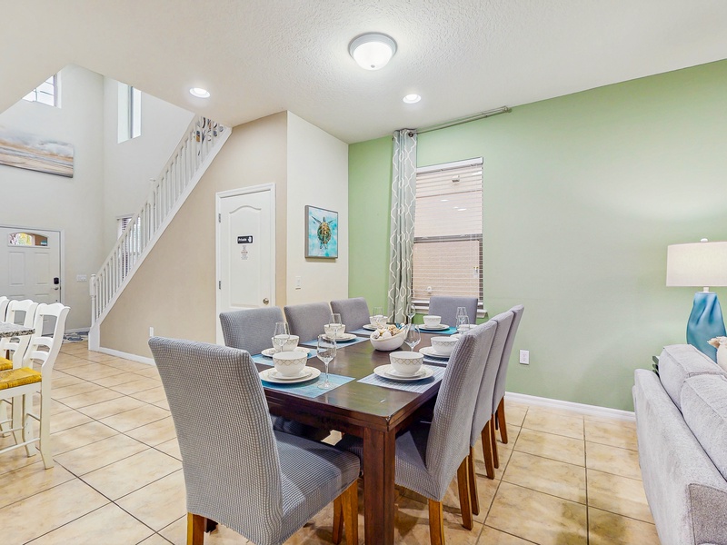 Dining area with seating for 8