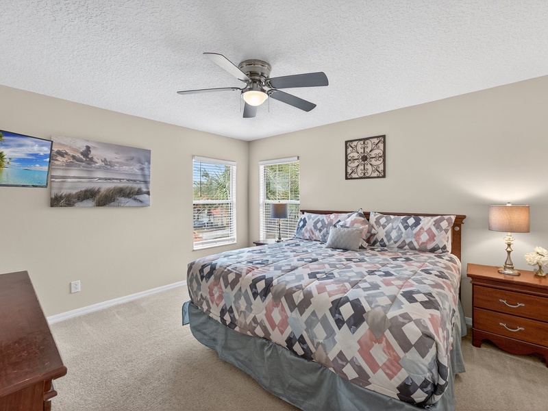 Rest in our comfortable beds after a long day at the parks.
