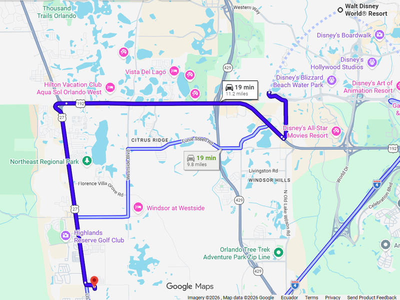 Located about a 20-minute drive from Orlando's most popular attractions.