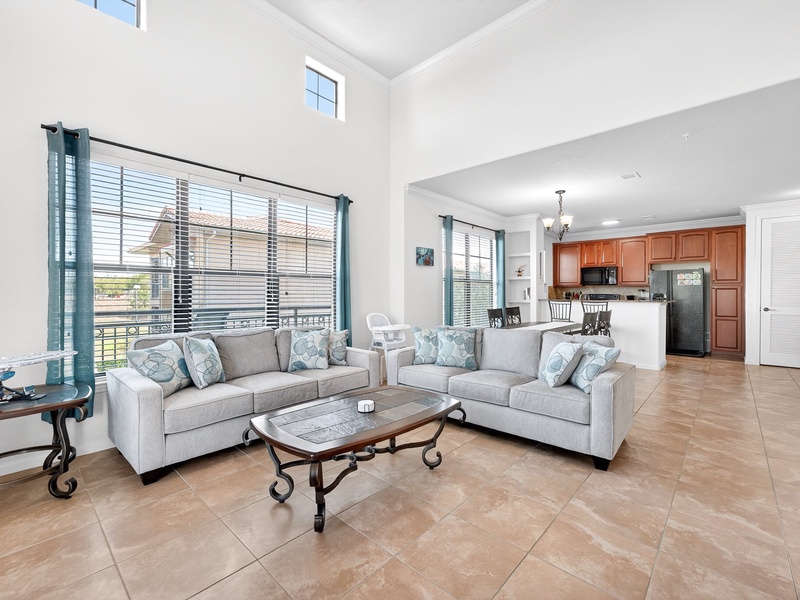 Condo filled with natural sunlight, creating a bright and airy atmosphere.