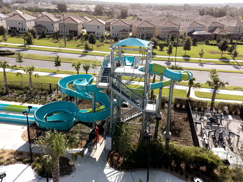 Enjoy in all the water slides available.