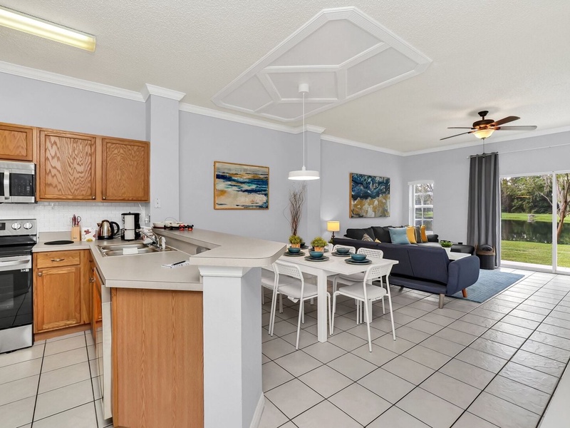 Whip up a quick snack or fantastic feast in the fully-equipped kitchen.