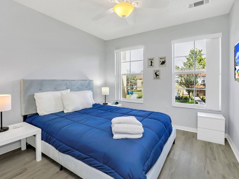 Each bedroom comes with its own TV and closet space.