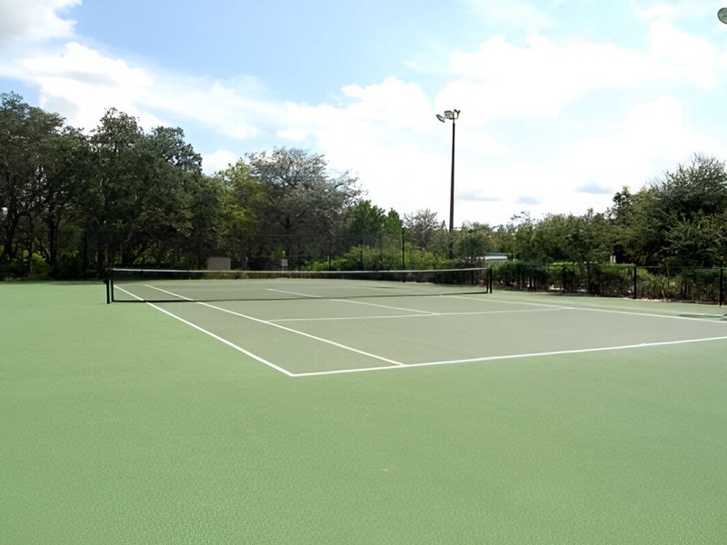 Enjoy a game of tennis at the court, a great way to stay active and have fun during the holidays.