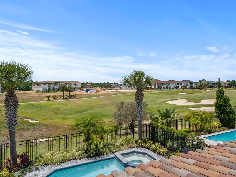 Enjoy stunning golf-course and pool views from the balcony.