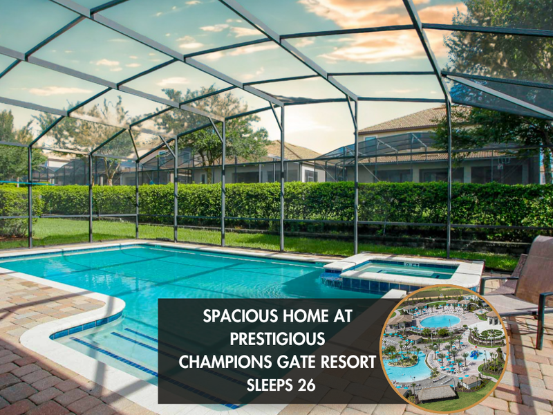 Stay at our 9-bedroom, 5-bathroom home with a private pool and full resort access.