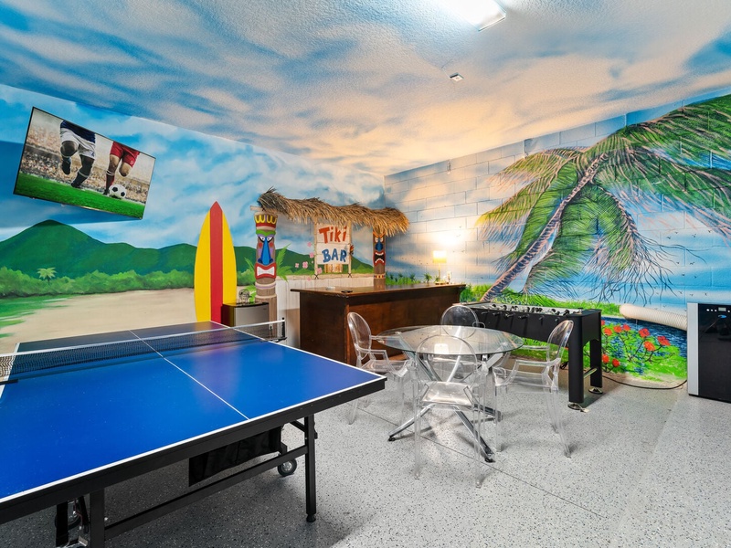 In need of more entertainment? There is a Tiki Bar themed game room!