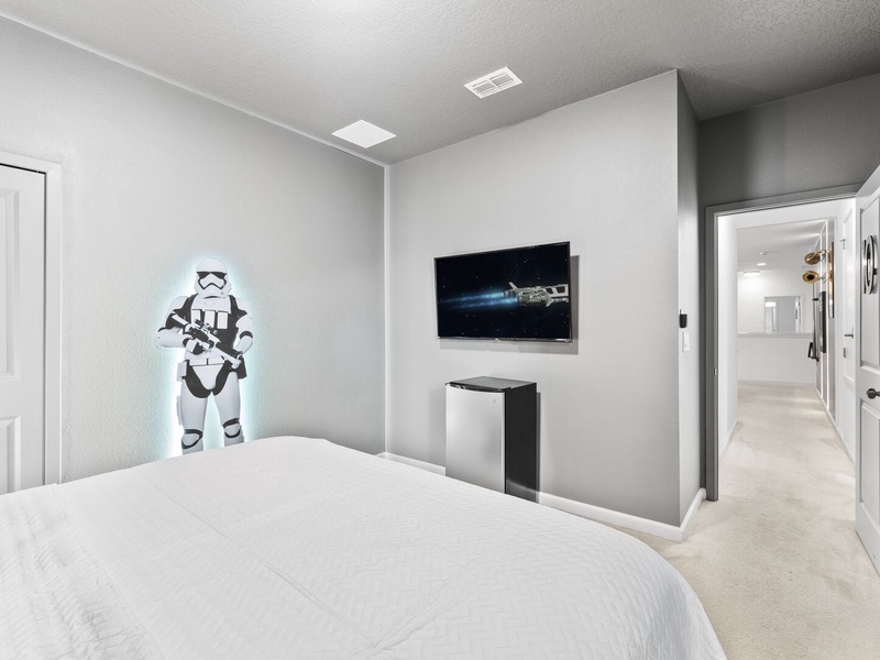 Featuring its own TV, mini bar fridge and full private bathroom.
