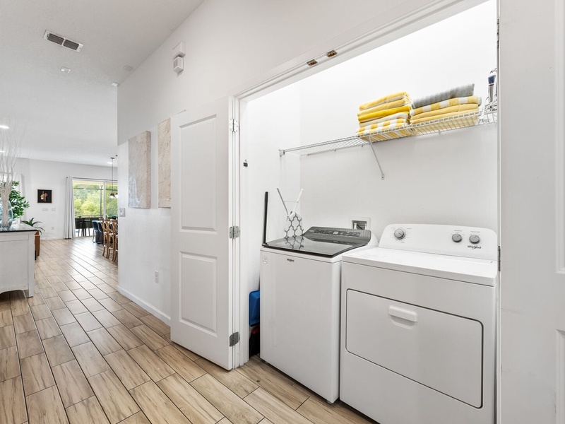 Need to do laundry? There are two laundry rooms on each floor, each equipped with a washer and dryer.