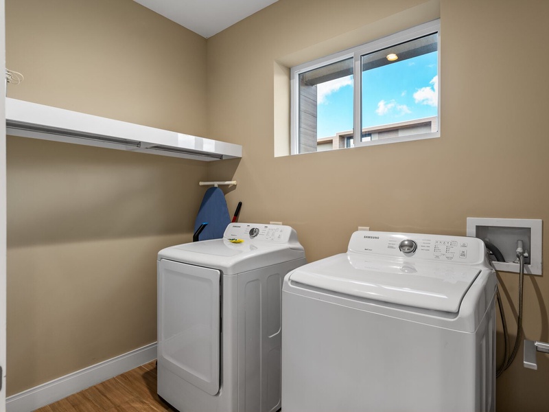 Need to do laundry? There is a washer and dryer in the unit.
