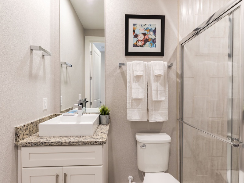 Each bedroom comes with its own full bathroom
