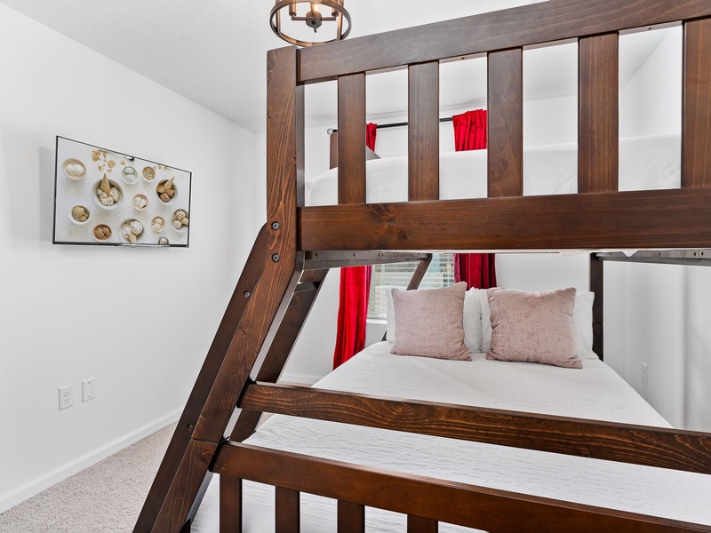 Each bedroom comes with its own TV and closet space for your convenience.