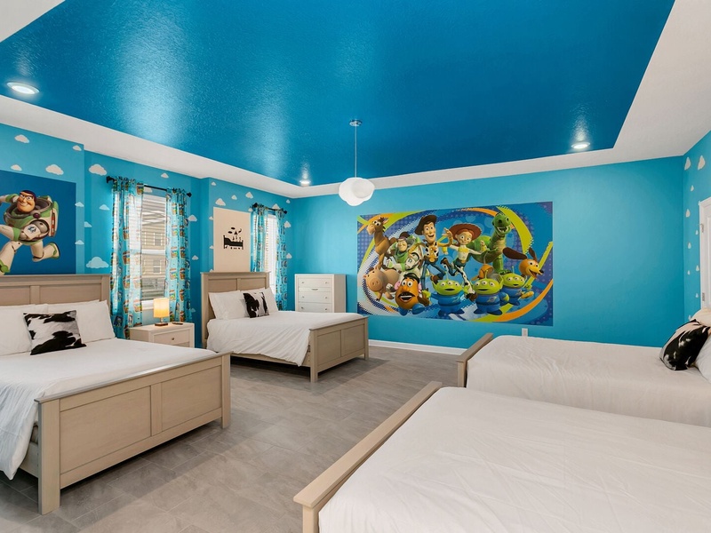 This Toy Story-themed room offers plenty of space for children to play and enjoy.