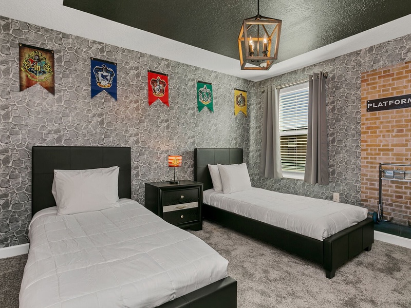 Fan of Harry Potter? This guest room is themed for the ultimate magical experience.