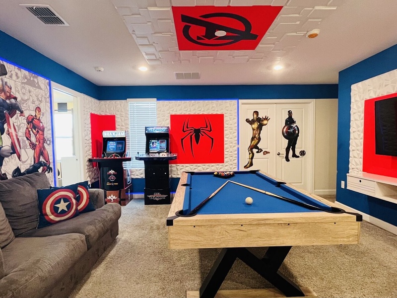 Fan of Marvel? The game room is perfect for fans of all ages to immerse themselves in fun and adventure!