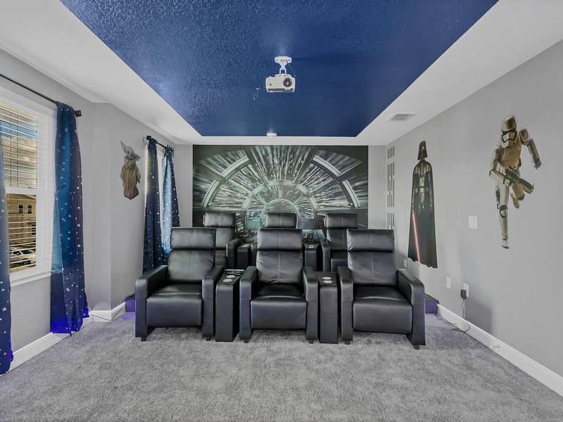 Fancy a movie? Enjoy a movie night at the home theater.