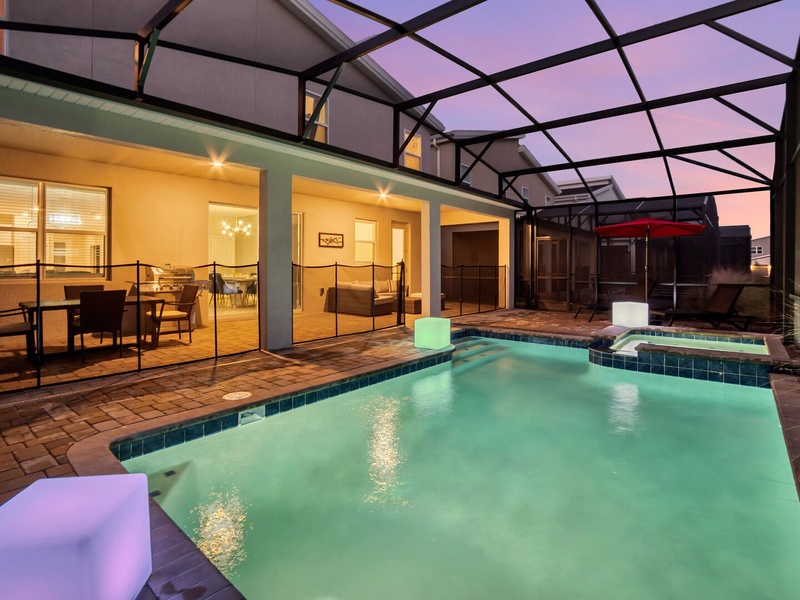 Enjoy the warm Florida weather and lovely evenings outside by the pool.