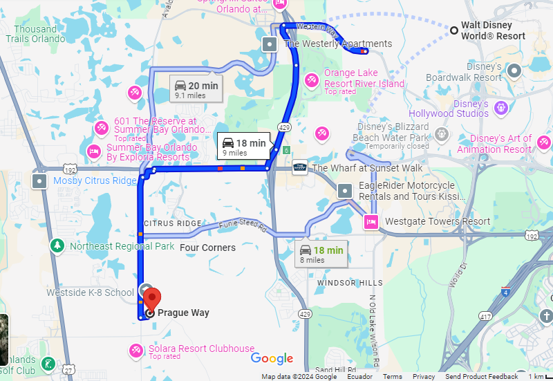 Located a 15-to-20 minute drive from Orlando's most popular theme parks.