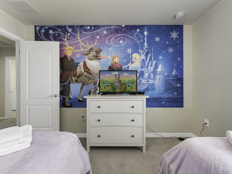 Each bedroom comes with its own closet and TV.