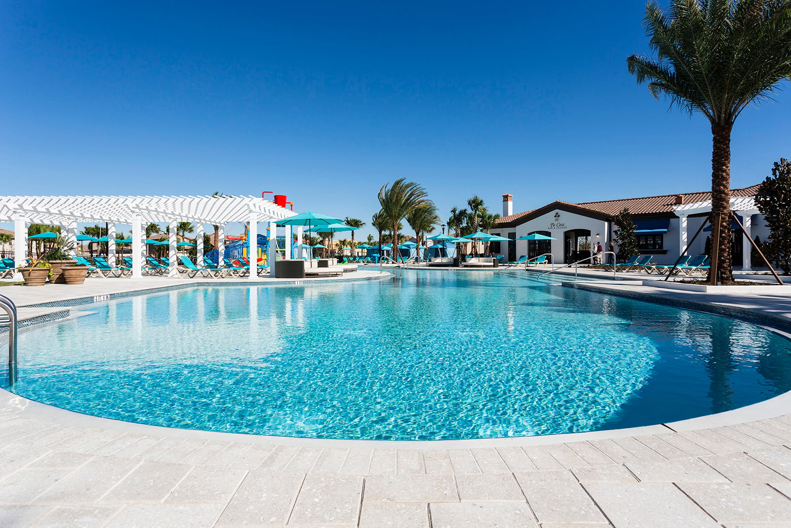 Windsor at Westside Resort features a beautiful expansive swimming pool, perfect for a refreshing swim.
