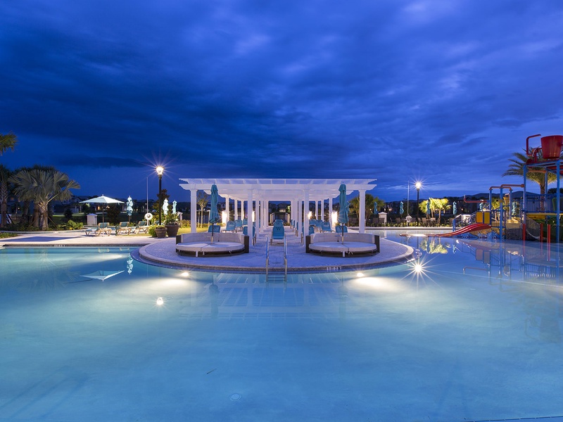 Take a refreshing swim while your children play in the splash playground.