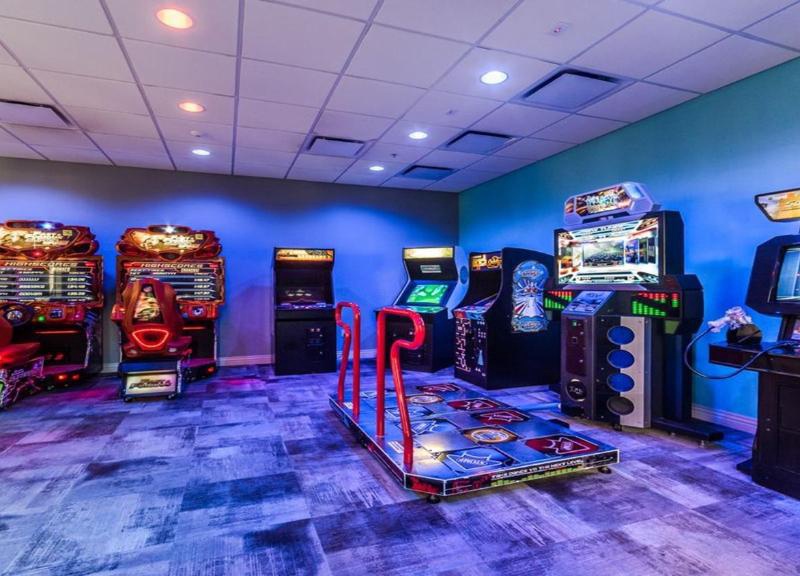 The resort's arcade room is filled with classic games, perfect for guests of all ages.