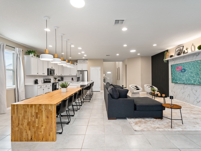 Stylish, modern open-concept spaces perfect for enjoying holidays with friends and family.