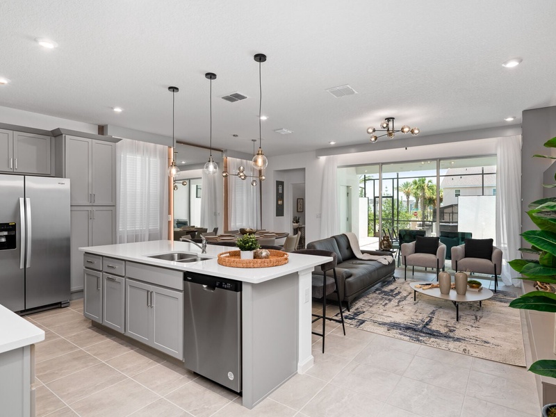The house's open-concept layout is perfect for large groups and families.